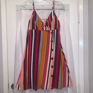 Planet Gold Halter Multi Color Dress Size XL